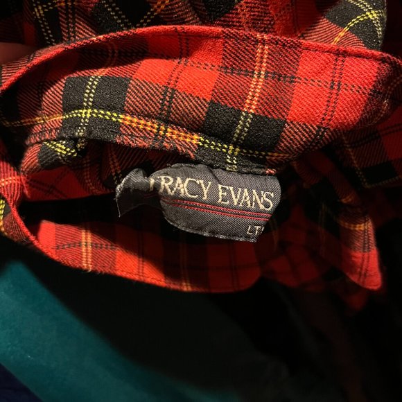 vintage 90s pants red plaid print high waisted stirrup punk leggings stretch XS - Picture 5 of 5